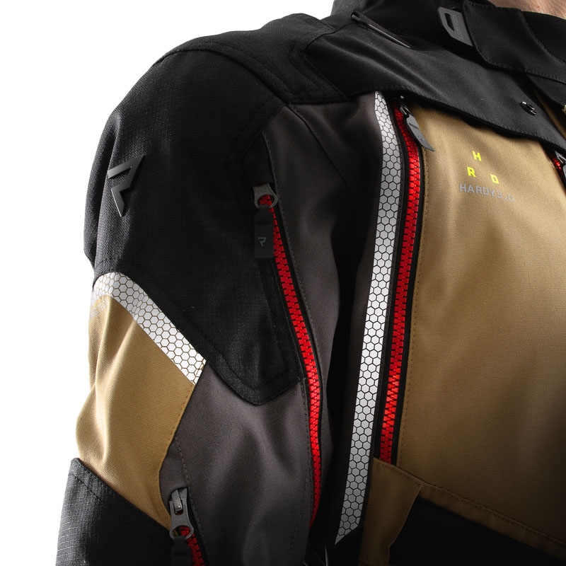 Rebelhorn Hardy 3.0 beige-grijs-rode motorjas