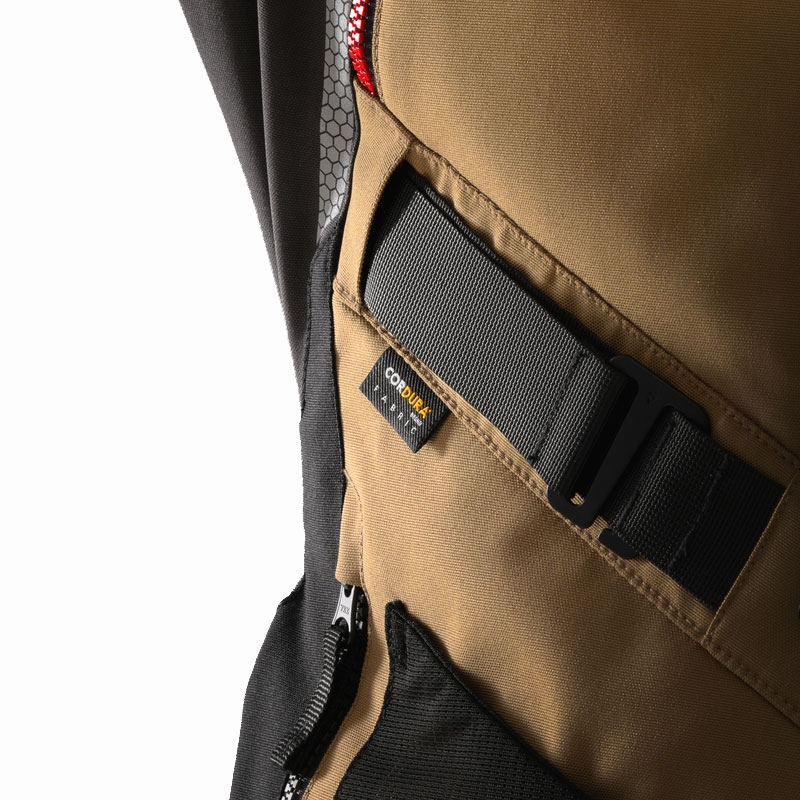 Rebelhorn Hardy 3.0 beige-grijs-rode motorjas