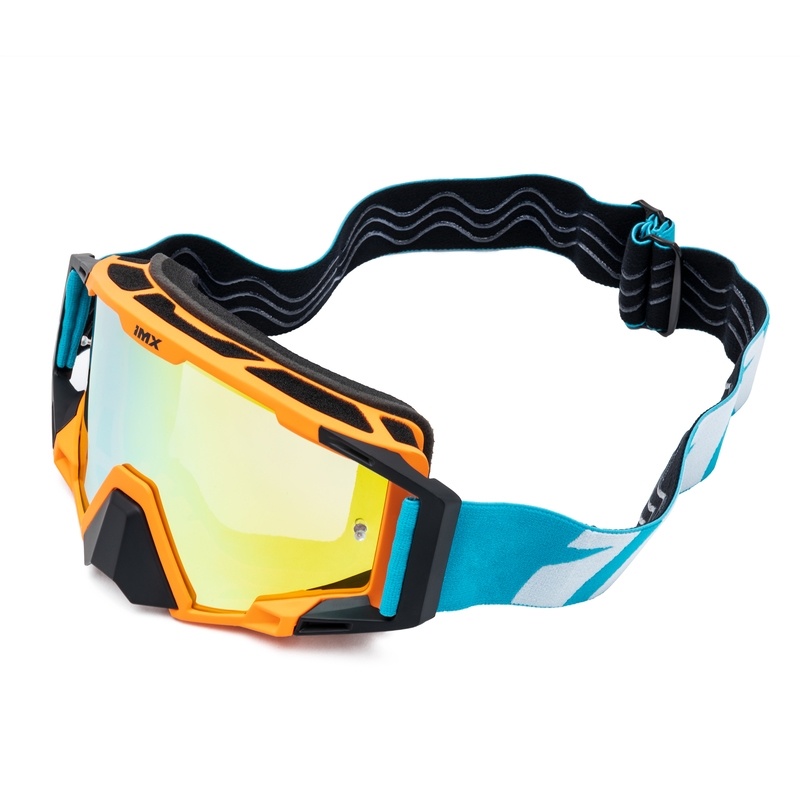 Motocrossbril iMX Sand oranje-blauw-wit met iridium plexiglas