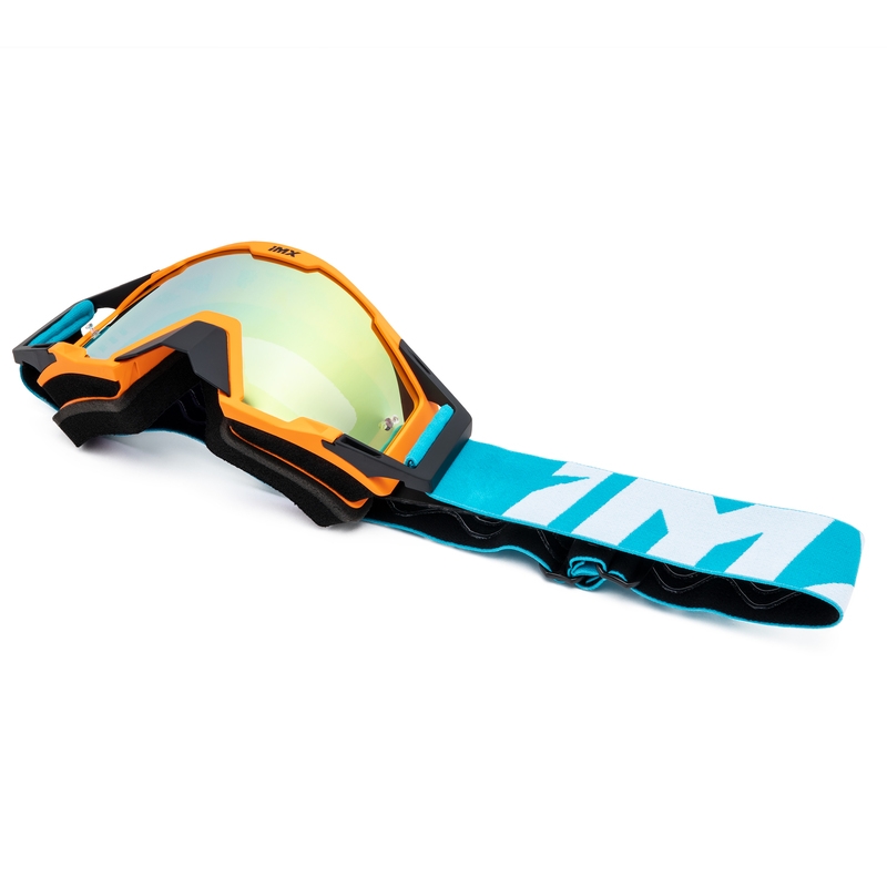 Motocrossbril iMX Sand oranje-blauw-wit met iridium plexiglas