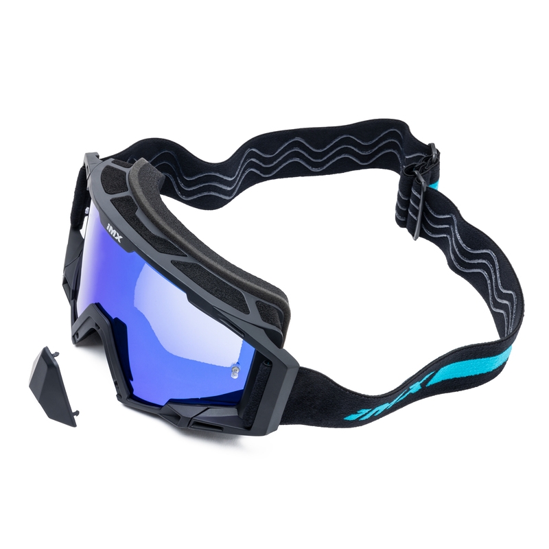 Motocrossbril iMX Sand zwart-blauw met blauw iridium plexiglas