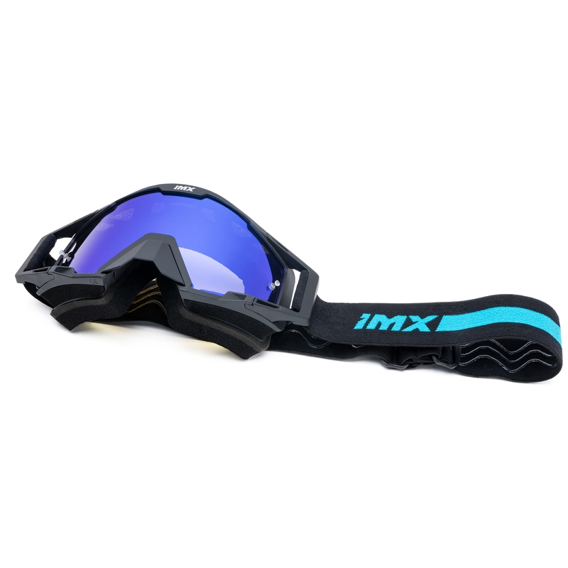 Motocrossbril iMX Sand zwart-blauw met blauw iridium plexiglas