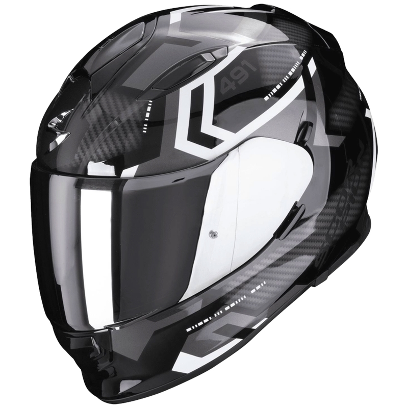 Integraalhelm SCORPION EXO-491 SPIN zwart-wit aanbieding uitverkoop