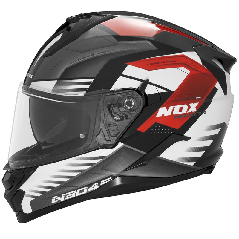 Integraal motorhelm NOX N304S CARVER zwart-wit-rood