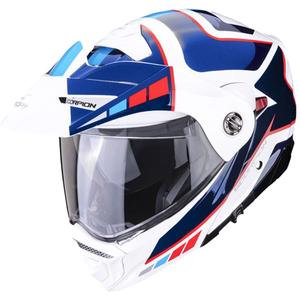 Motorhelm SCORPION ADX-2 CAMINO parel wit-blauw-rood uitverkoop