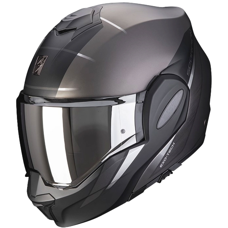 Opvouwbare motorhelm Scorpion EXO-TECH PRIMUS mat zilver-zwart