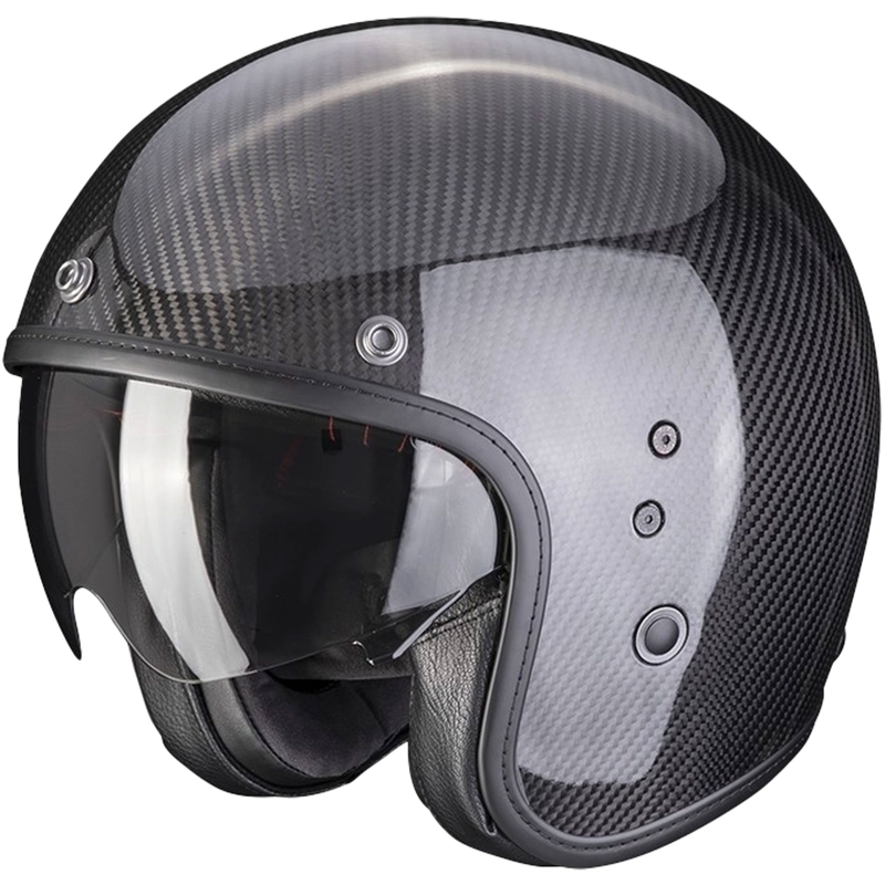 Open helm Scorpion Belfast Evo Carbon Zwart