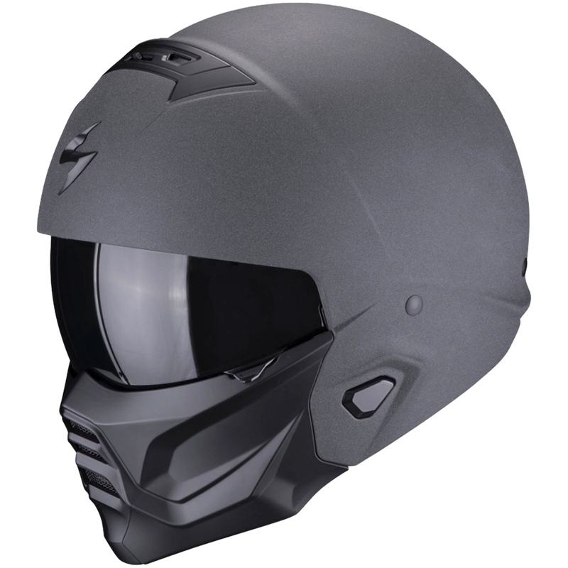 Open helm met masker Scorpion EXO-COMBAT II Solid grafiet donkergrijs