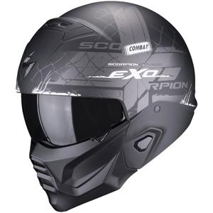 Open helm met masker Scorpion EXO-COMBAT II Xenon zwart en wit mat