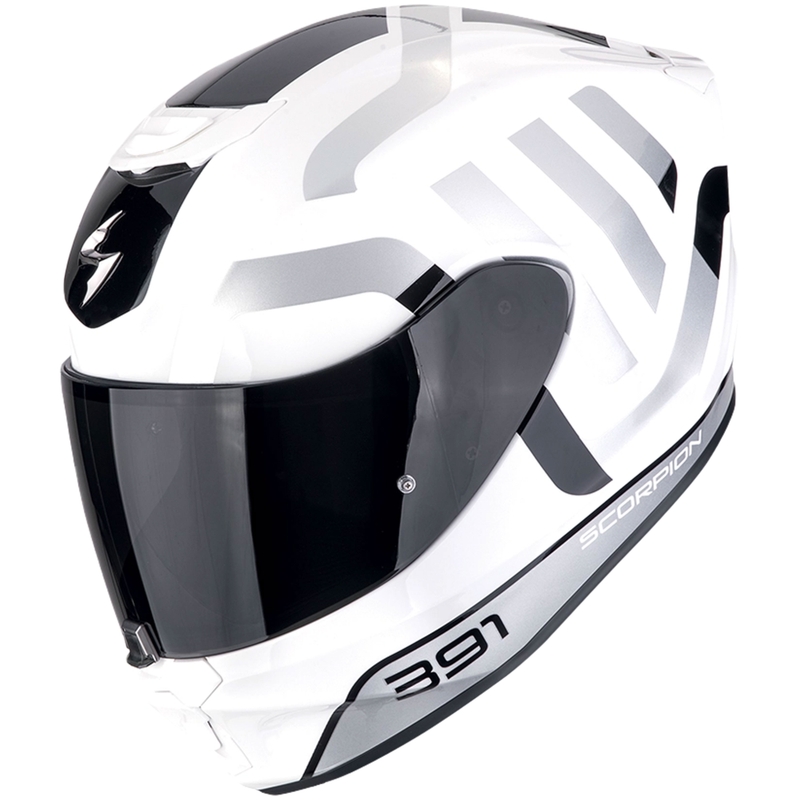 Integraalhelm Scorpion EXO-391 AROK wit-zwart-zilver uitverkoop