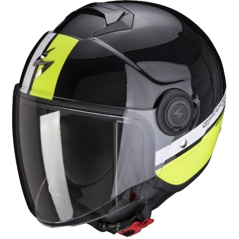 Motorhelm SCORPION EXO-CITY STRADA parel zwart-wit-fluo geel