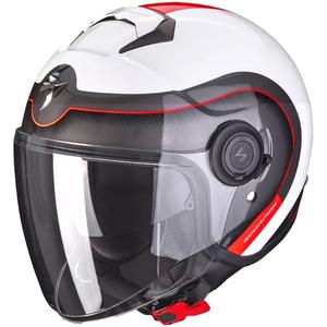 Open motorhelm Scorpion EXO-CITY ROLL wit-rood