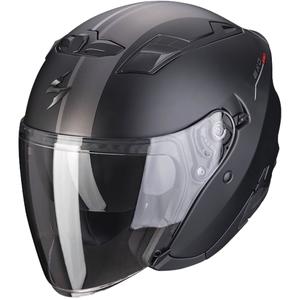 Open helm Scorpion EXO-230 SR mat zwart-zilver-rood