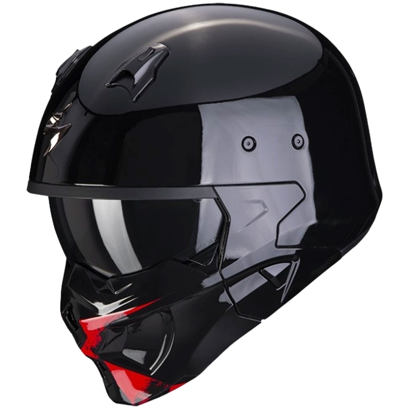 Open helm met masker SCORPION COVERT-X TANKER zwart-rood