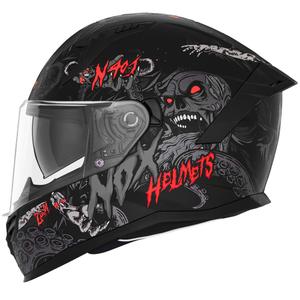 Integraal motorhelm NOX N401 ZUMBI mat zwart-rood