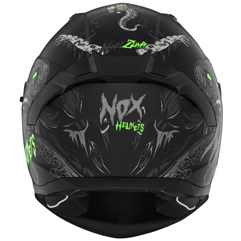 Integraal motorhelm NOX N401 ZUMBI mat zwart-fluo groen