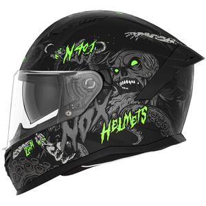 Integraal motorhelm NOX N401 ZUMBI mat zwart-fluo groen
