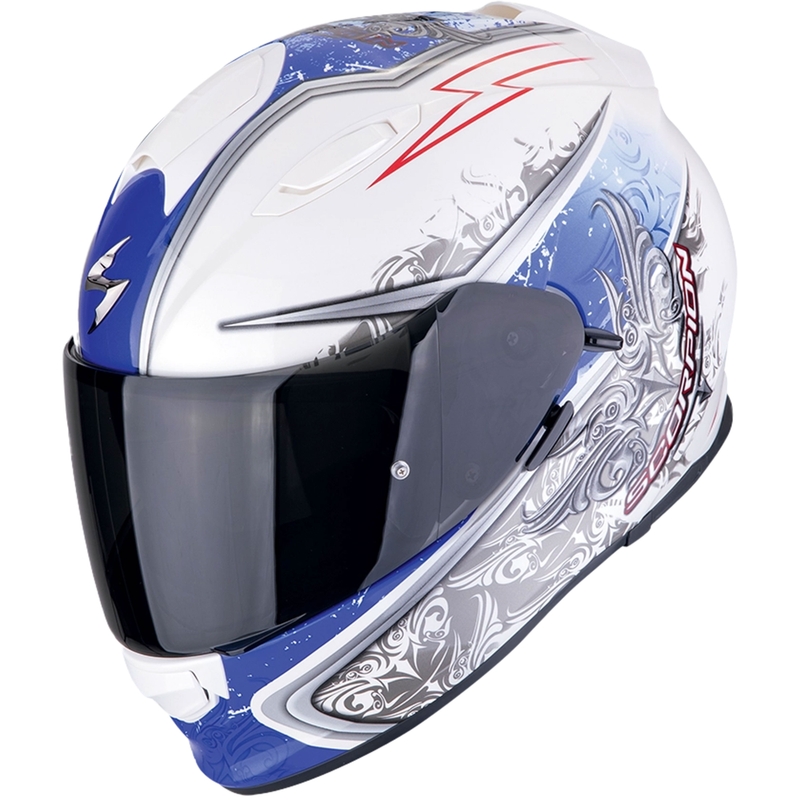 Scorpion EXO-491 RUN integraal motorhelm wit-blauw uitverkoop