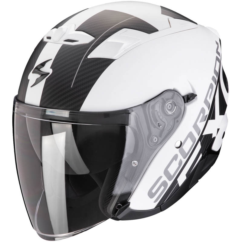 Open motorhelm SCORPION EXO-230 QR mat wit-zwart uitverkoop