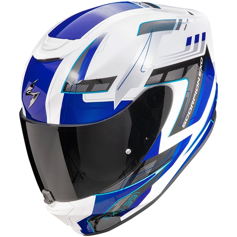 Integraal motorhelm Scorpion EXO-391 CAPTOR wit-blauw uitverkoop