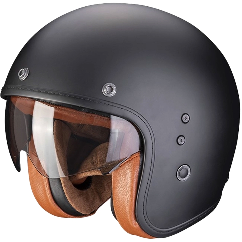 Open helm SCORPION BELFAST EVO LUXE zwart mat