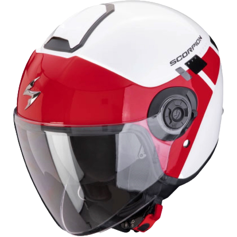 Open helm Scorpion EXO-CITY II Mall wit-rood uitverkoop