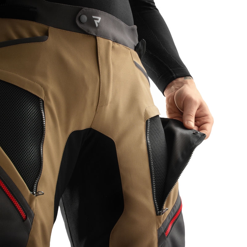 Rebelhorn Hardy 3.0 Motorbroek Beige-Grijs-Rood