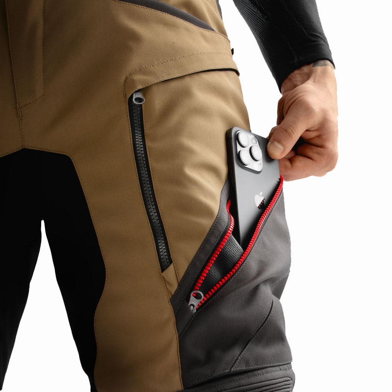Rebelhorn Hardy 3.0 Motorbroek Beige-Grijs-Rood