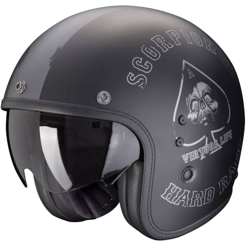 Open motorhelm Scorpion Belfast Evo Spade mat zwart-zilver