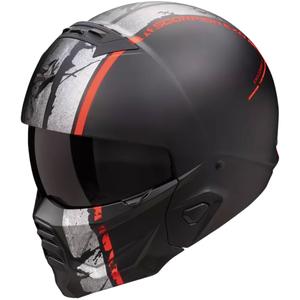 Modulaire motorhelm Scorpion EXO-COMBAT II LORD mat zwart-rood
