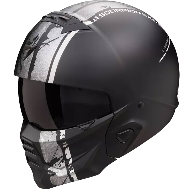 Modulaire helm Scorpion EXO-COMBAT II LORD mat zwart-zilver uitverkoop