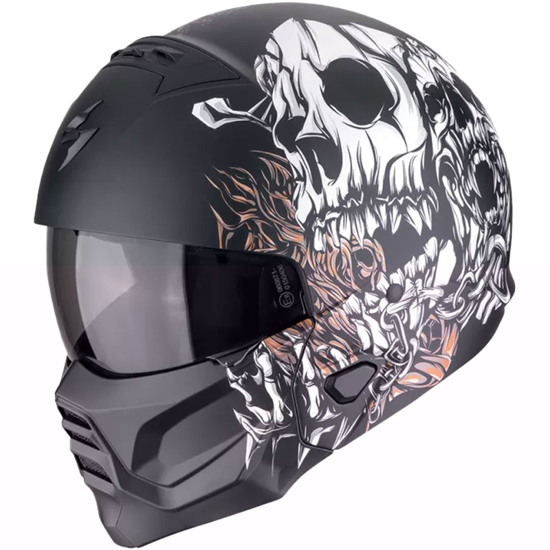 Modulaire motorhelm Scorpion EXO-COMBAT II GENESIS mat zwart-wit-goud