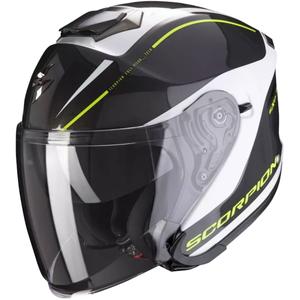 Open helm Scorpion EXO-S1 Shadow zwart-wit-fluogeel