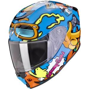 Kinder motorhelm Scorpion EXO-JNR AIR FUN blauw-oranje