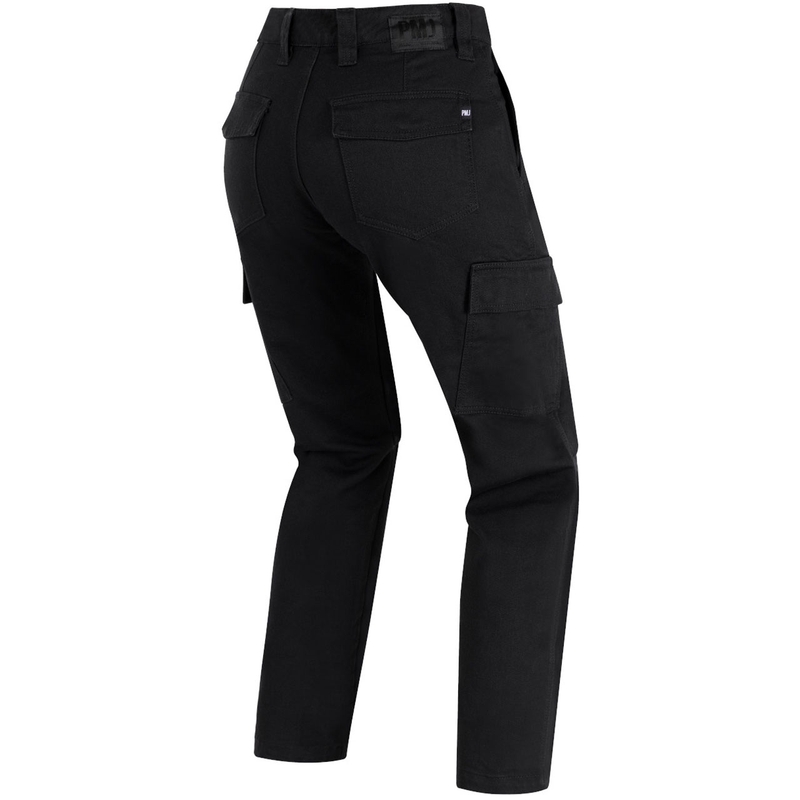 Dames motorjeans PMJ Electra Cargo zwart uitverkoop