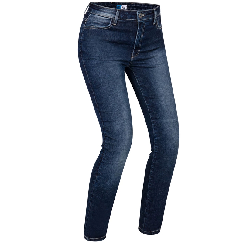 Dames motorjeans PMJ Ginevra donkerblauw uitverkoop