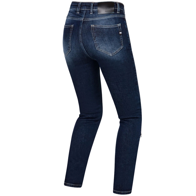 Dames motorjeans PMJ Ginevra donkerblauw uitverkoop