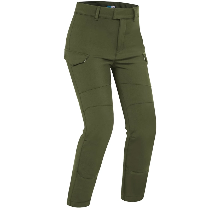 Dames motorjeans PMJ Sidney khaki uitverkoop