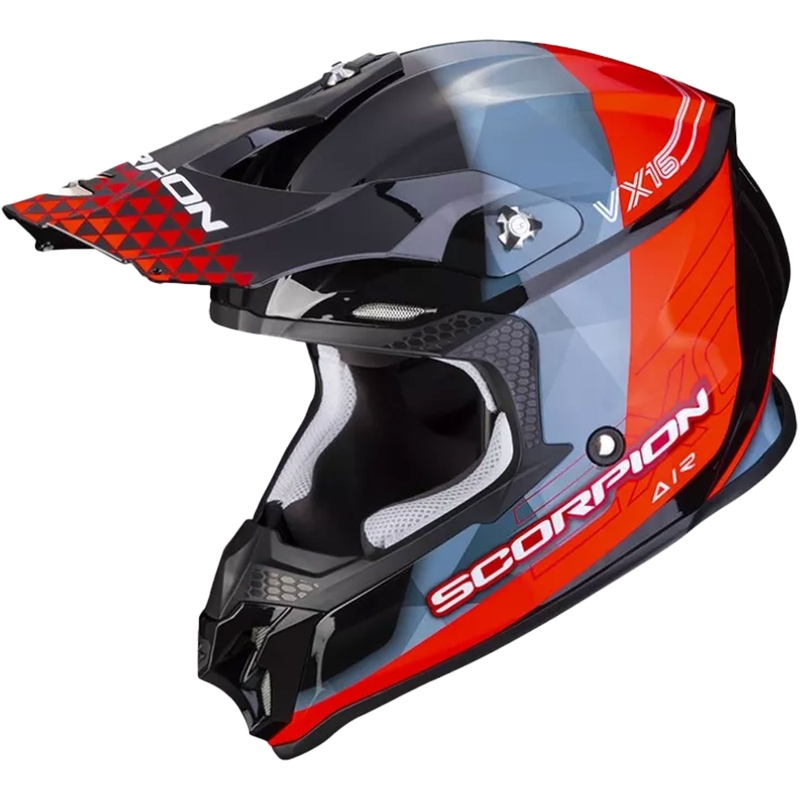 Motorcrosshelm Scorpion VX-16 EVO AIR GEM zwart-blauw-rood