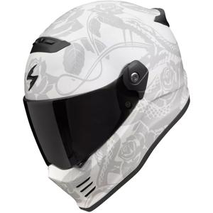 Integraal motorhelm Scorpion Covert FX Dragon mat grijs-zilver