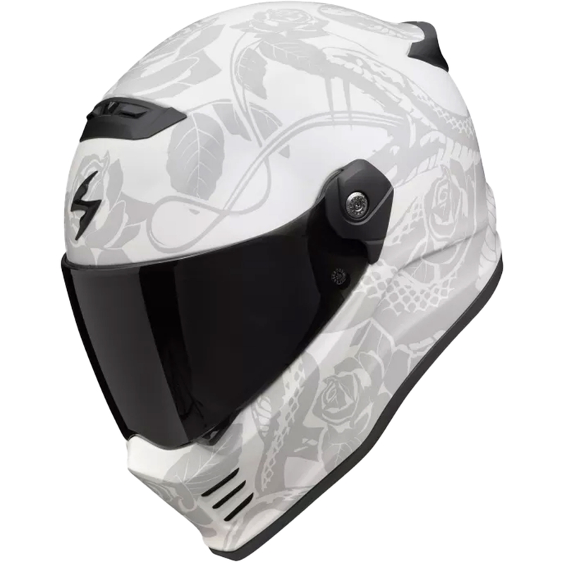 Integraal motorhelm Scorpion Covert FX Dragon mat grijs-zilver