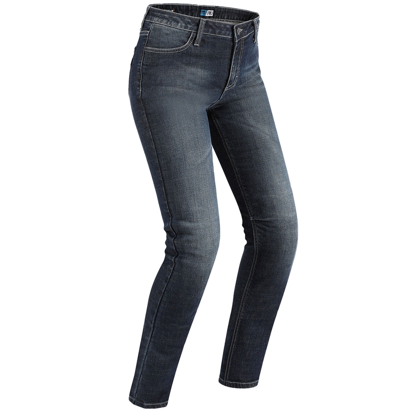 Dames PMJ Rider Blue Motorcycle Jeans uitverkoop