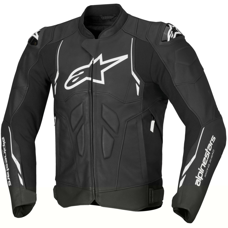 Alpinestars Dusk leren motorjack zwart-wit