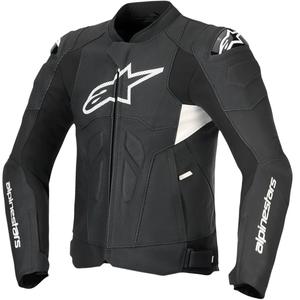 Alpinestars Dusk Airflow leren motorjack zwart-wit