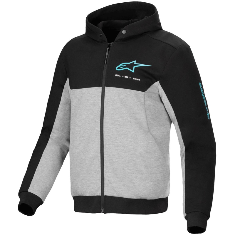Alpinestars Chrome V2 Sport motorsweatshirt grijs-zwart-blauw