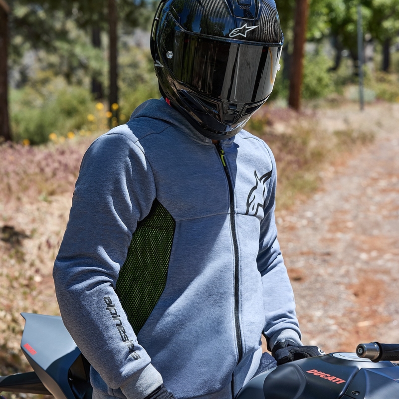 Alpinestars Chrome Air Sport motorsweatshirt grijs-zwart-donker kaki