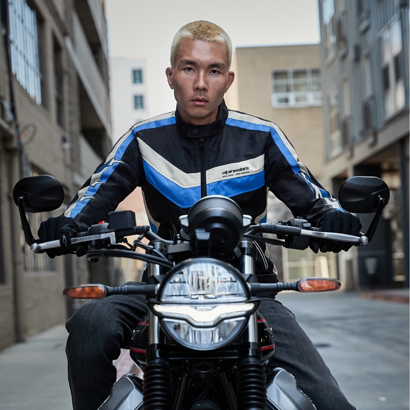 Alpinestars T-Dyno Waterbestendig motorjack zwart-blauw-beige