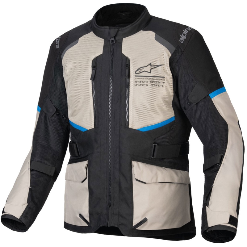 Alpinestars Andes Air Drystar motorjack zwart-grijs groen-blauw