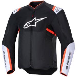 Alpinestars T-SPS Air V2 motorjack zwart-wit-fluo rood