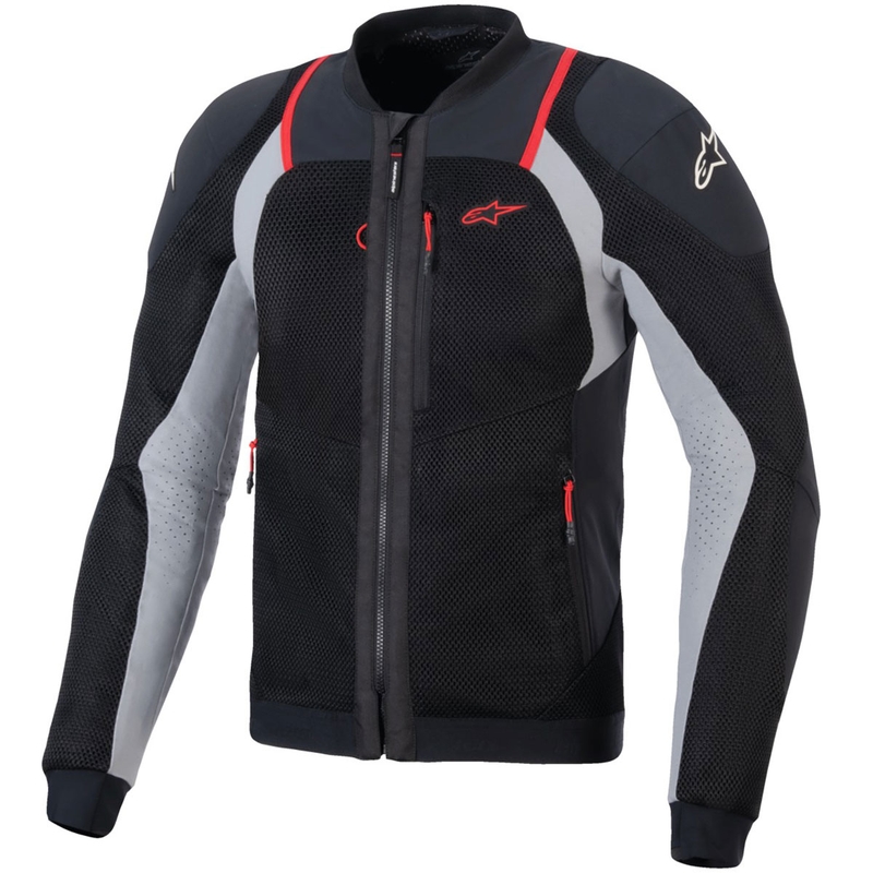 Alpinestars TROOP-AIR PRO motorjack zwart-lichtgrijs-rood